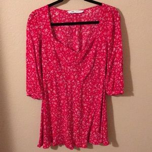 Zara Red Floral Mini Dress